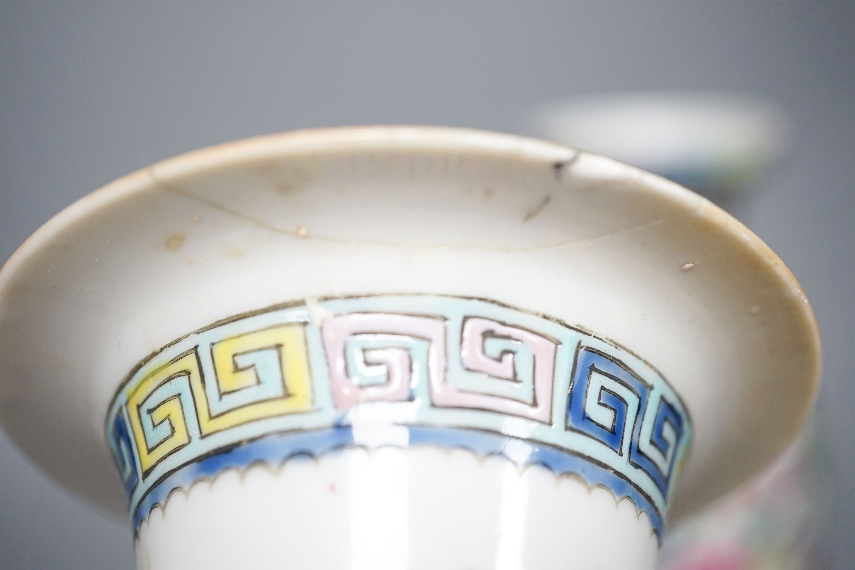 A Chinese famille rose ‘phoenix’ vase and another famille rose vase 30cm